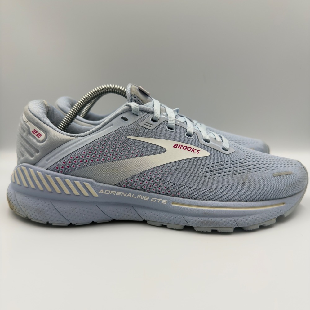 Brooks Adrenaline GTS 22 Women Size 10.5 Running Shoes Stability Blue Pink